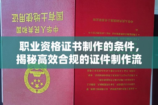 电白职业资格证书制作的条件，揭秘高效合规的证件制作流程